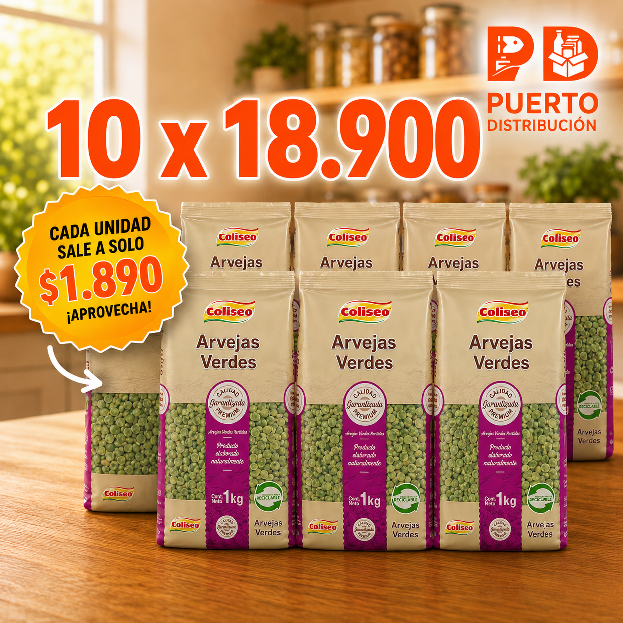 Pack Arvejas Coliseo — 10 unidades