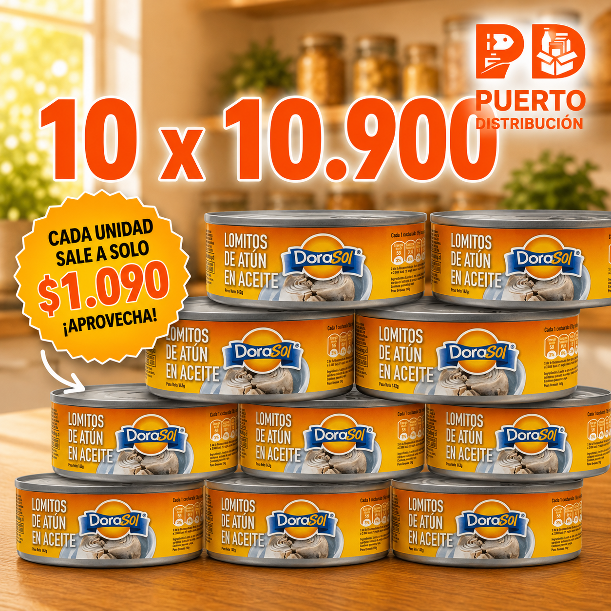 Pack Atún Lomito al Aceite Dorasol — 10 unidades