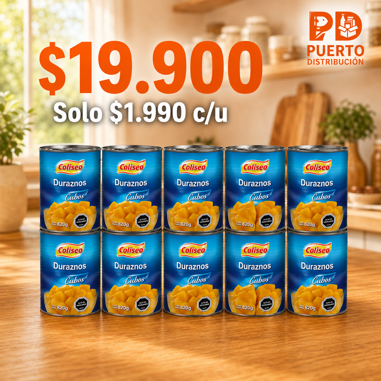 Pack Duraznos en Cubos Coliseo — 10 unidades